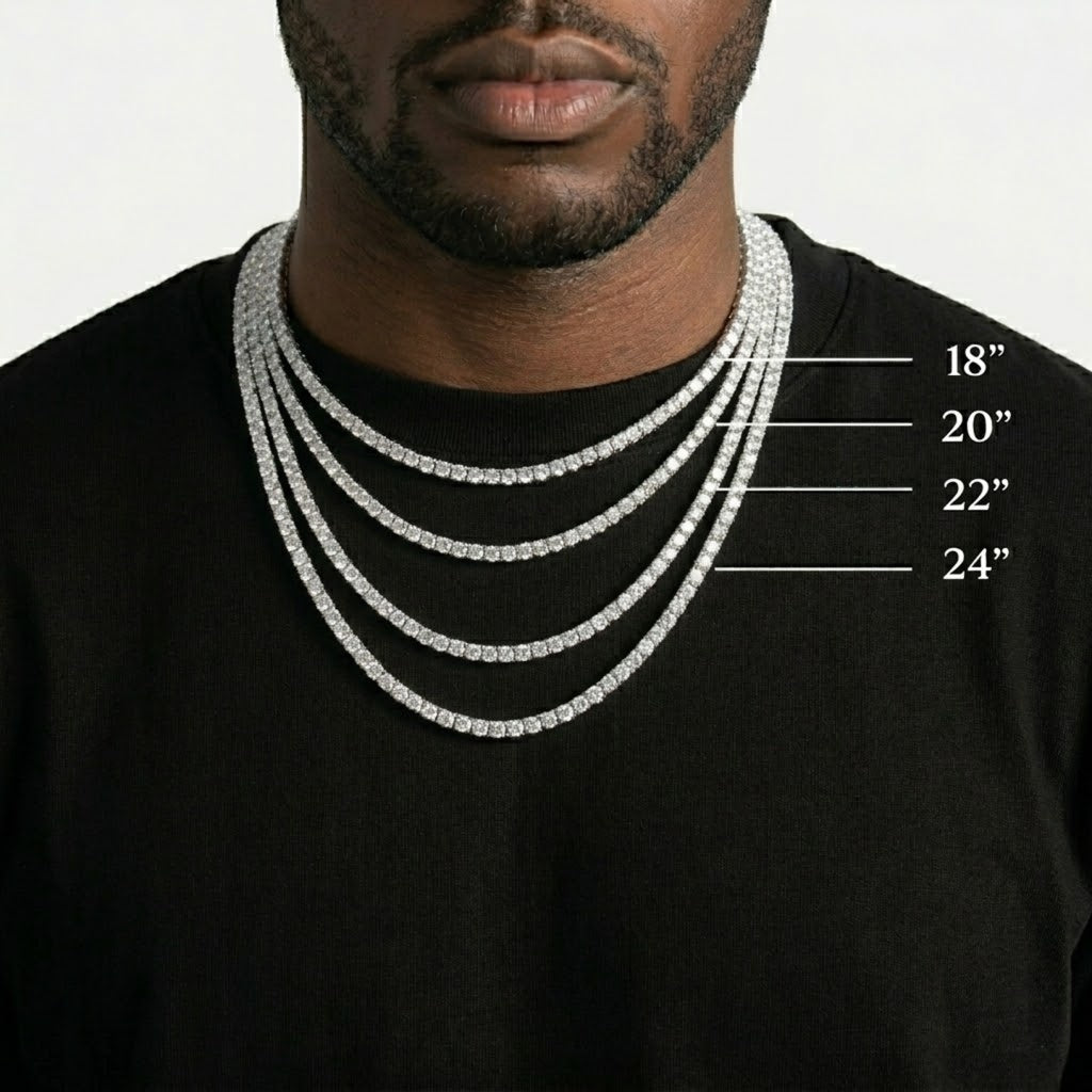 Signature 3mm VVS Moissanite Tennis Necklace - 925 Silver