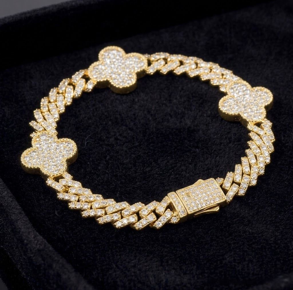 Flat Clover Bracelet - Gold