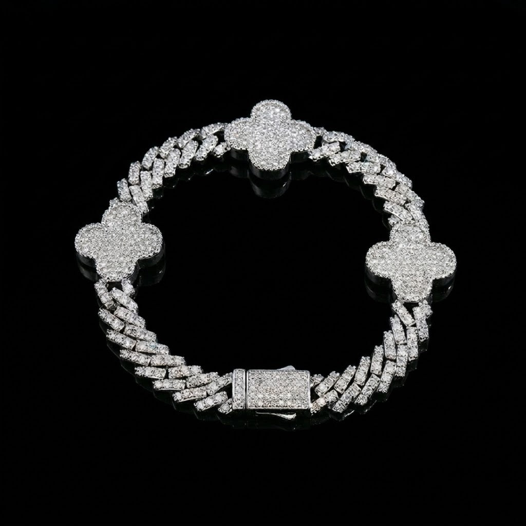 Flat Clover Bracelet - Silver