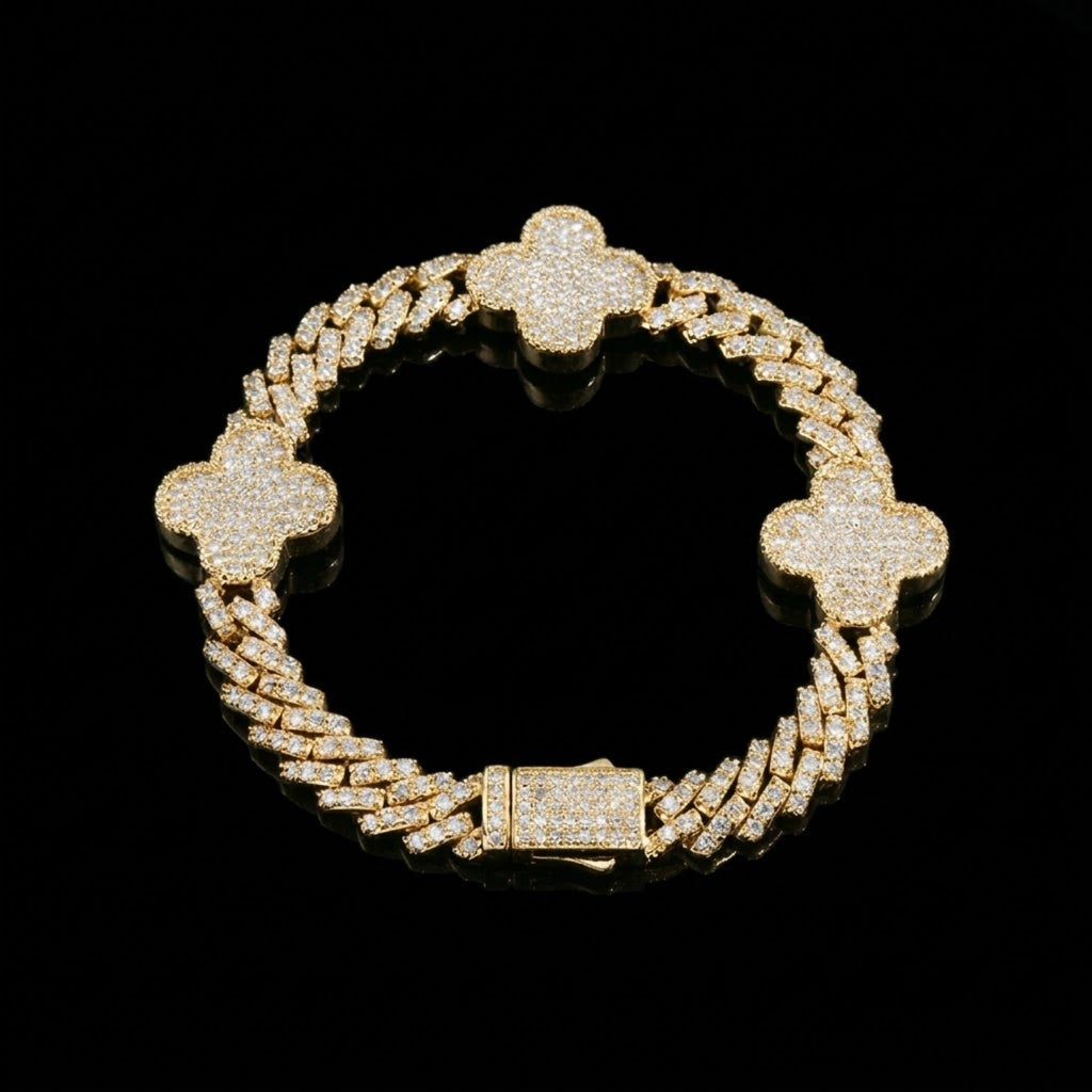 Flat Clover Bracelet - Gold