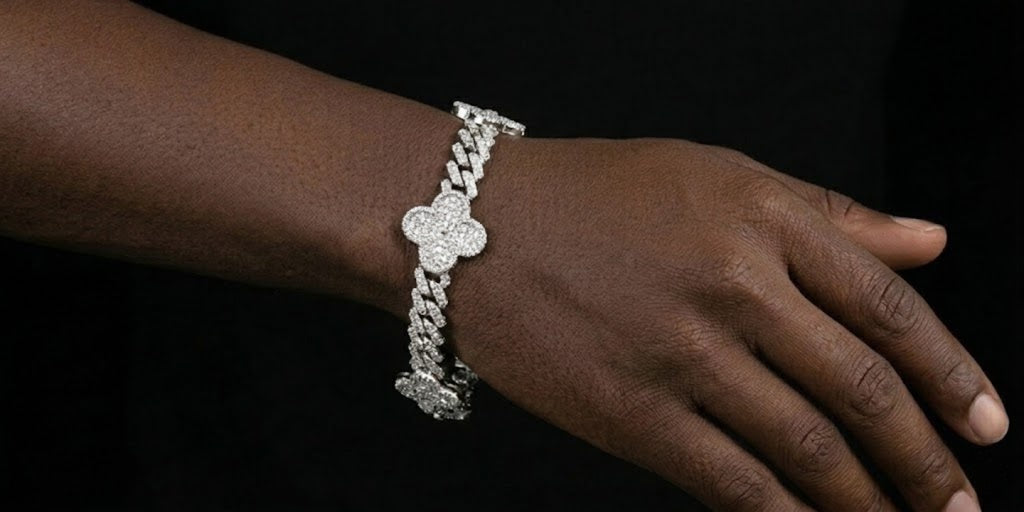 Flat Clover Bracelet - Silver