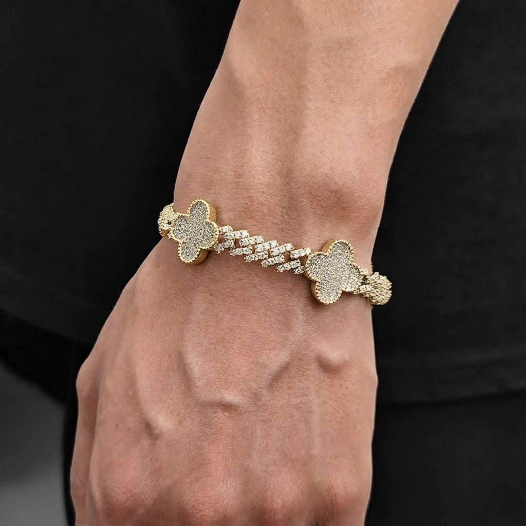 Flat Clover Bracelet - Gold